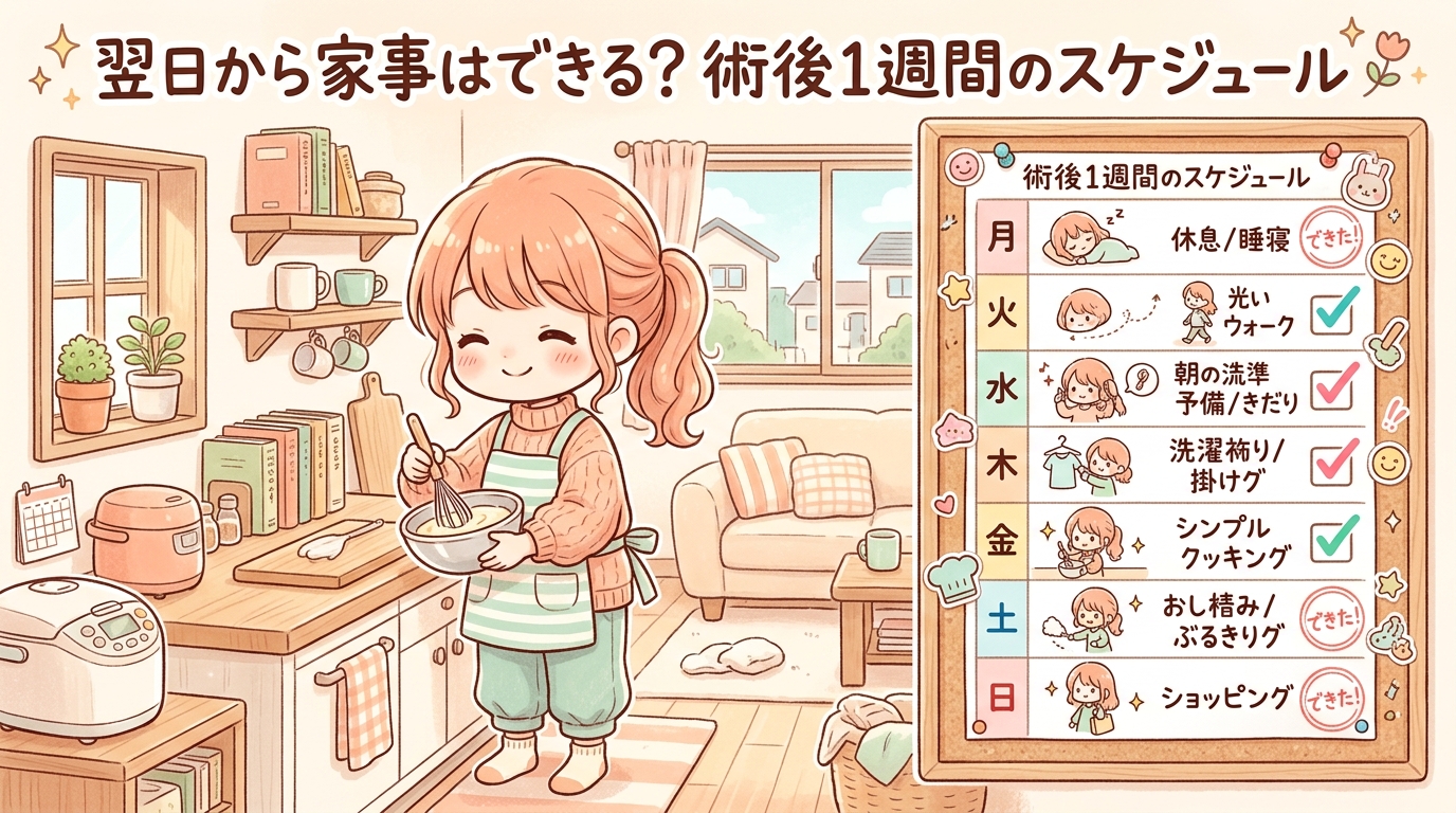 術後1週間の家事・生活スケジュール