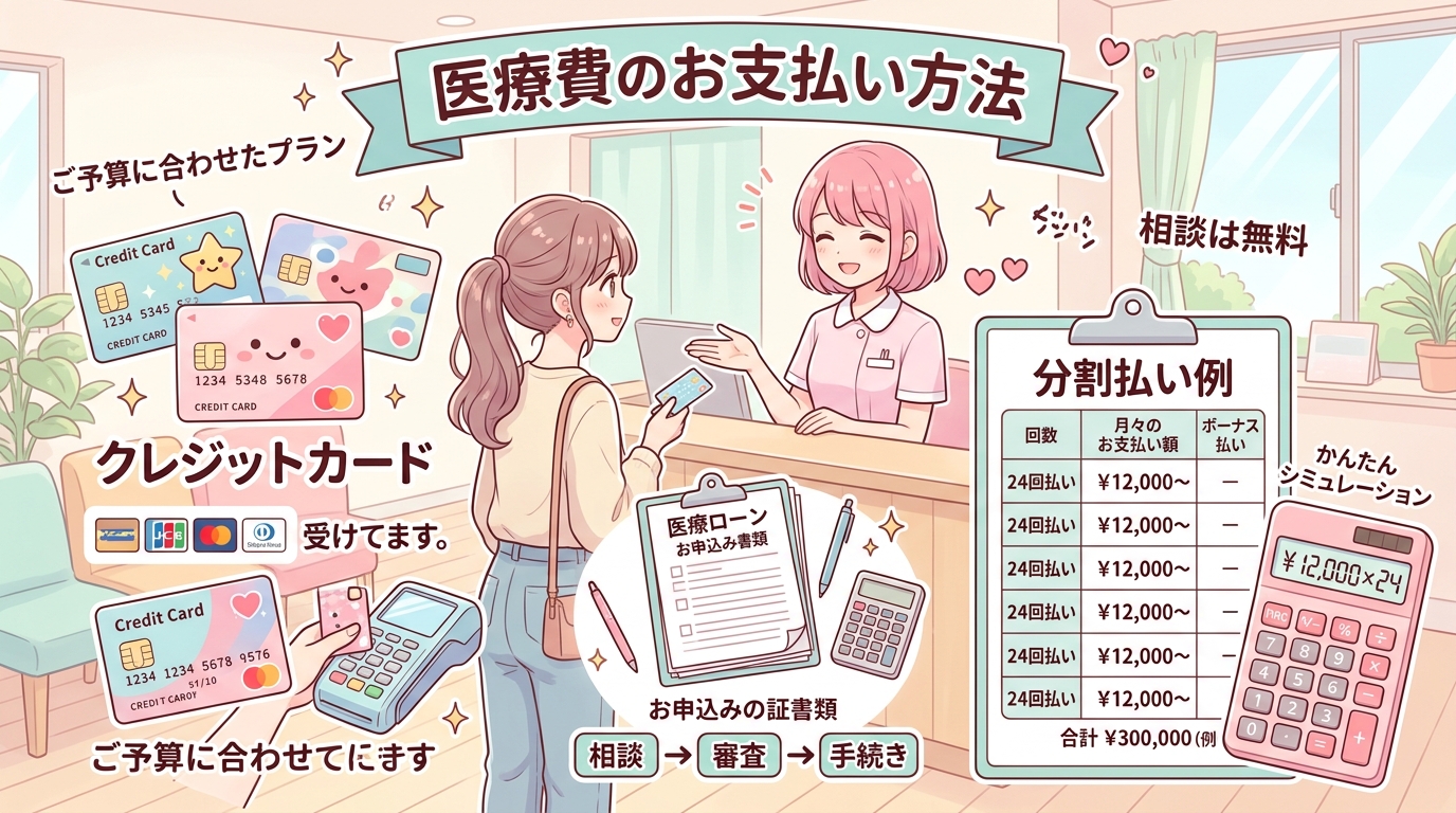 医療費のお支払い方法、クレジットカードや医療ローンの案内