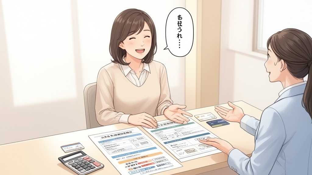 医療ローンや支払い方法についてスタッフと相談する様子